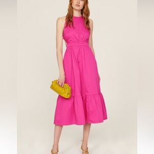 Pink Cross Back Midi Dress Sz. 0